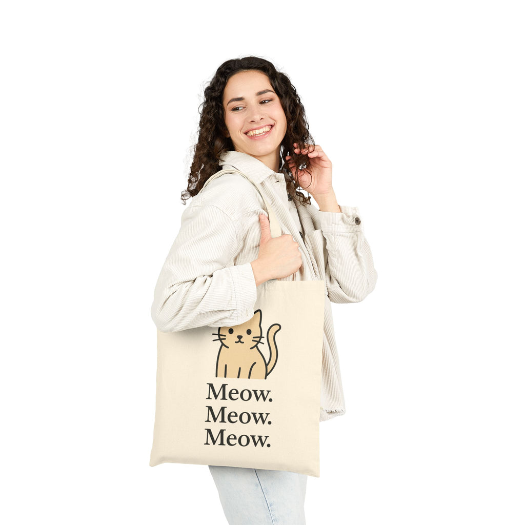 Meow Meow Meow Cute Minimal Cat Tote