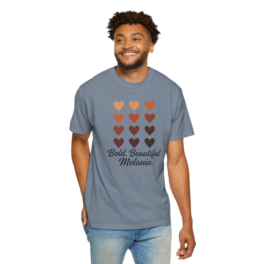 Bold Beautiful Melanin Hearts Tee