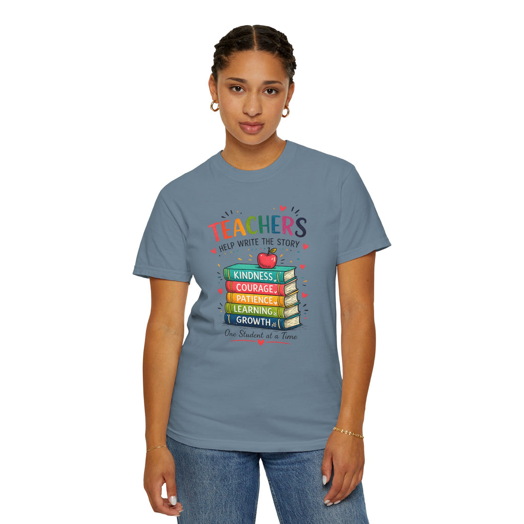 Teachers Help Write the Story Personalized Teacher T-Shirt™ | Custom Name Back | Premium Teacher Gift