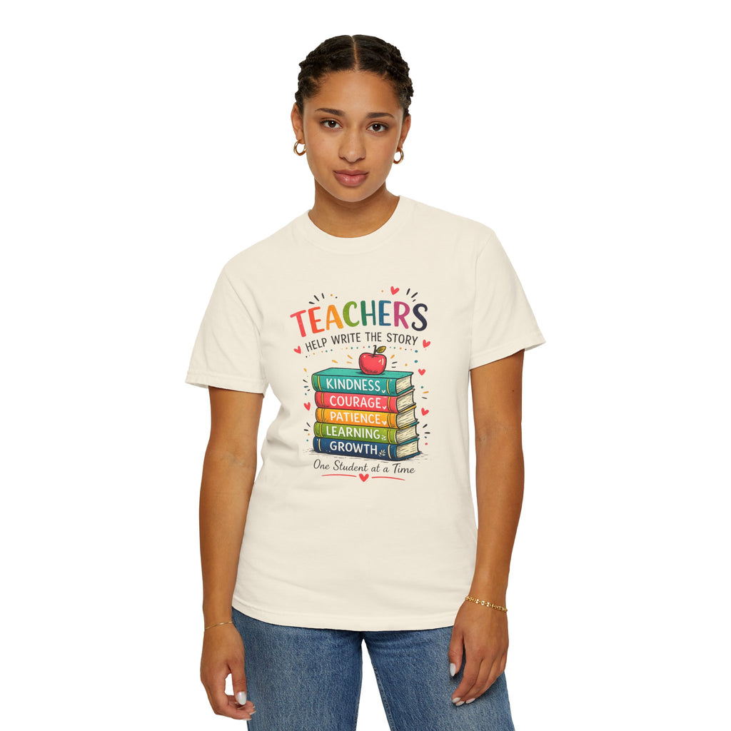 Teachers Help Write the Story Personalized Teacher T-Shirt™ | Custom Name Back | Premium Teacher Gift