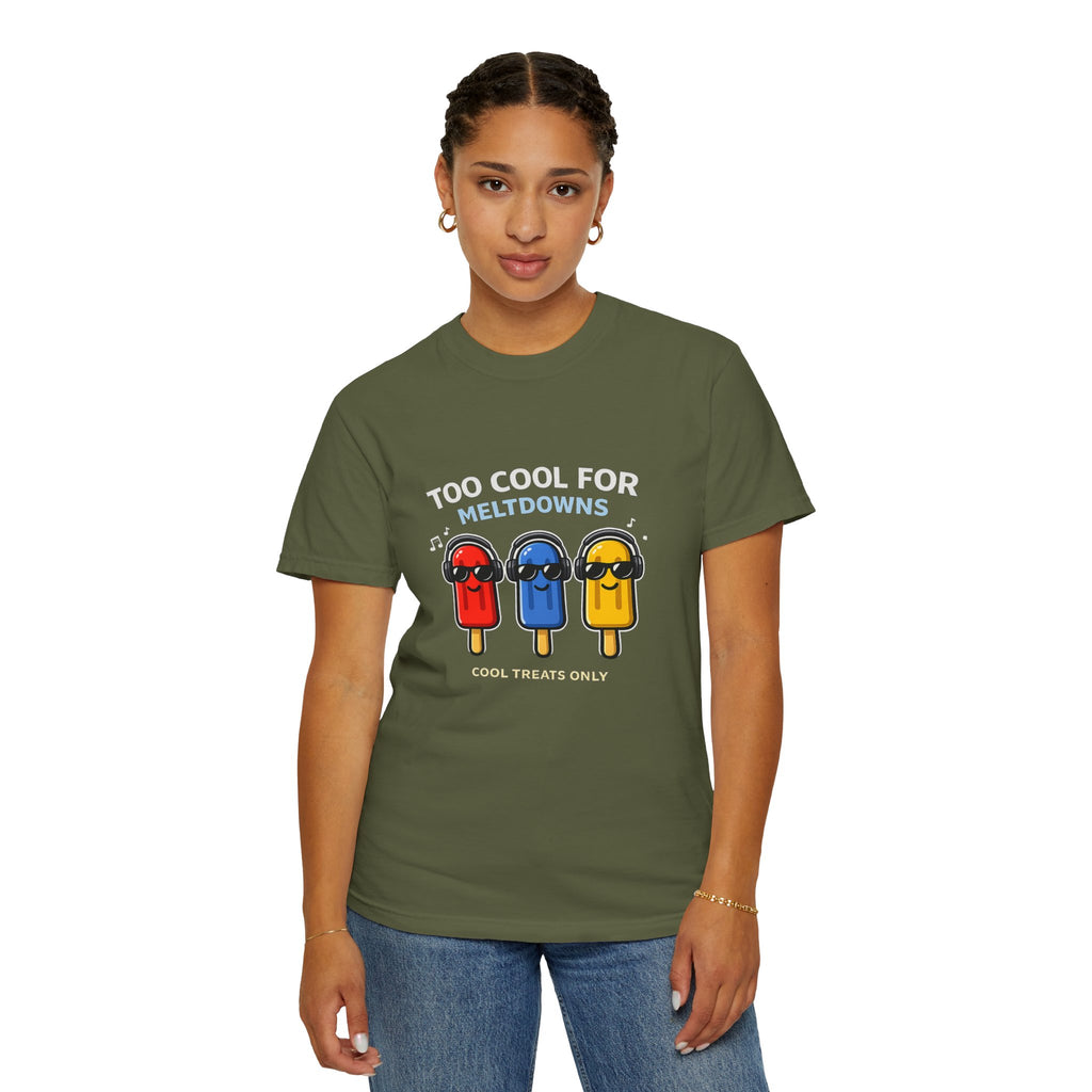 3 Cool Popsicles Graphic T-Shirt — "Too Cool for Meltdowns" Summer Tee