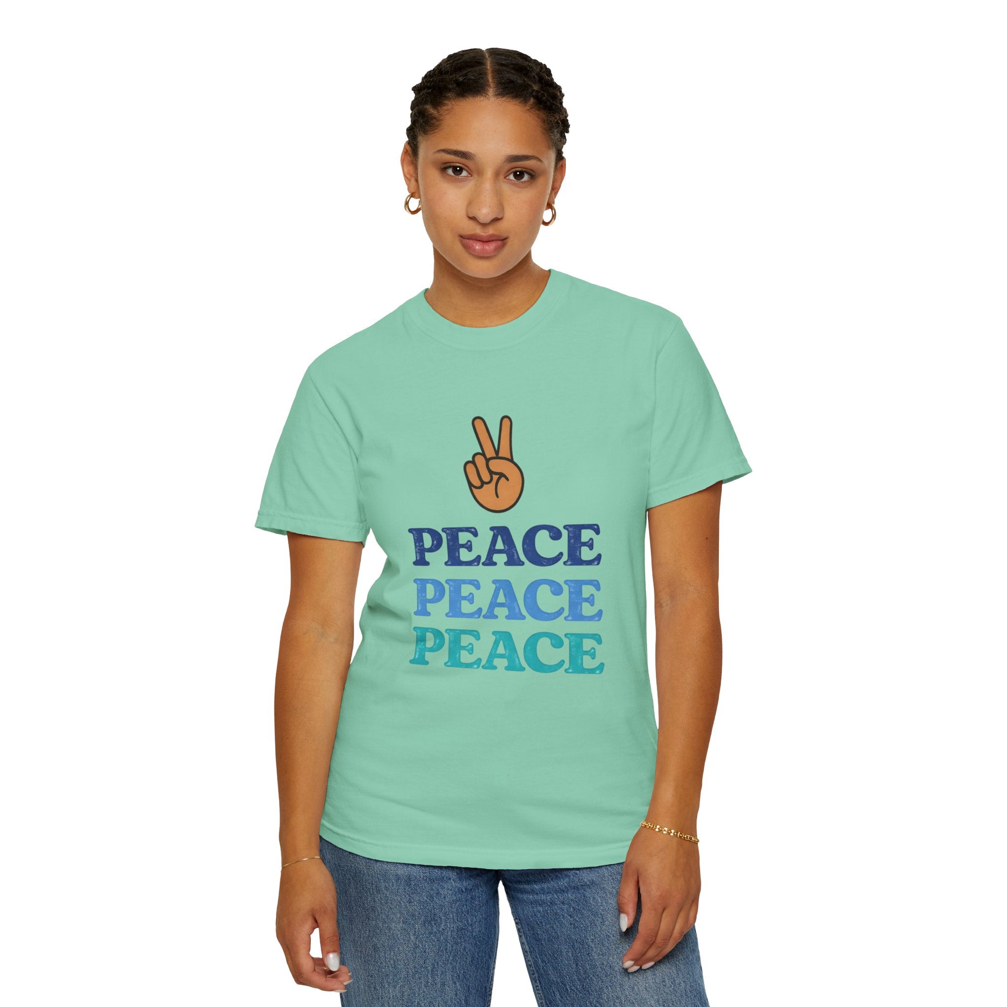 Peace Peace Peace T-Shirt — Retro Peace Sign Graphic Tee