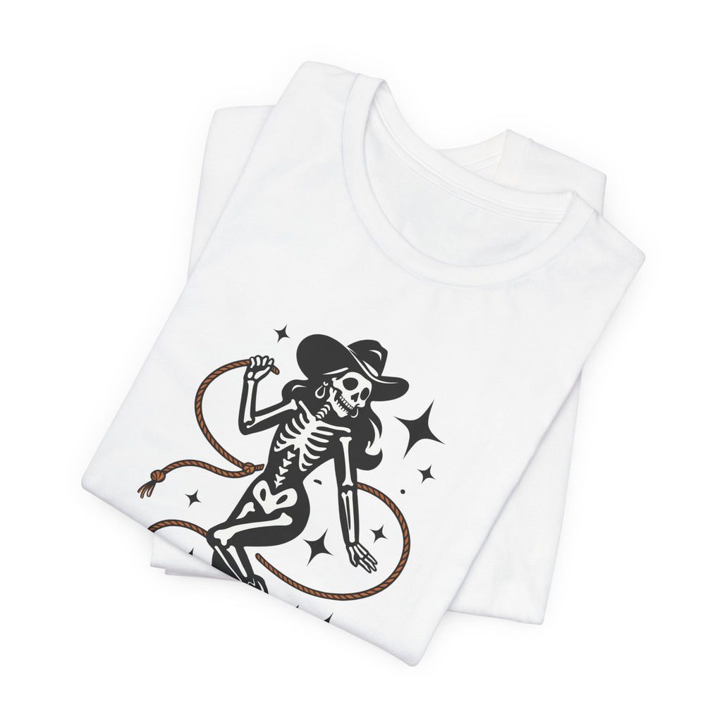 Cowgirl Skeleton Graphic Tee — Western Cowboy Skull Tee