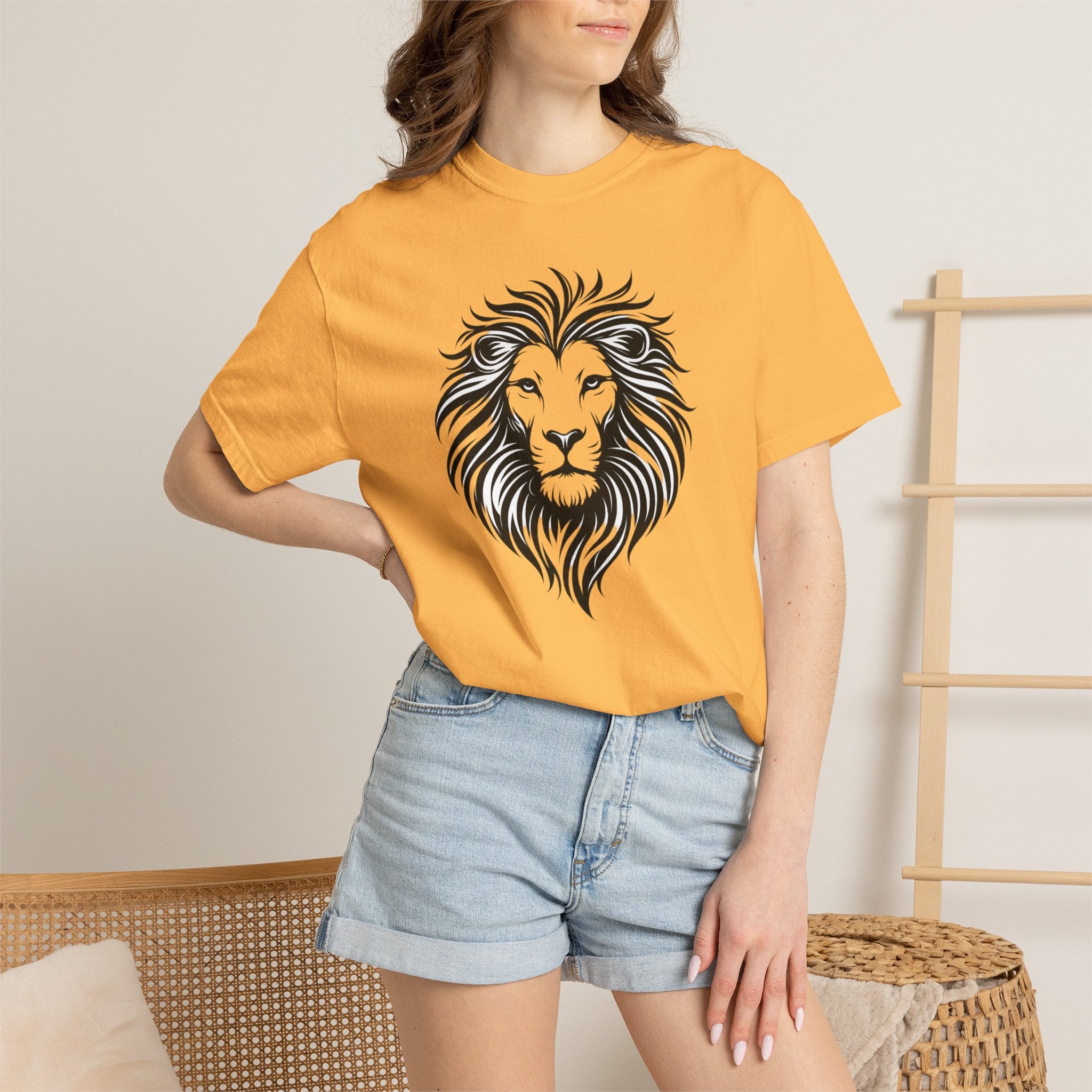 Lion Head Graphic T-Shirt — Bold Tribal Mane Tee for Men & Women
