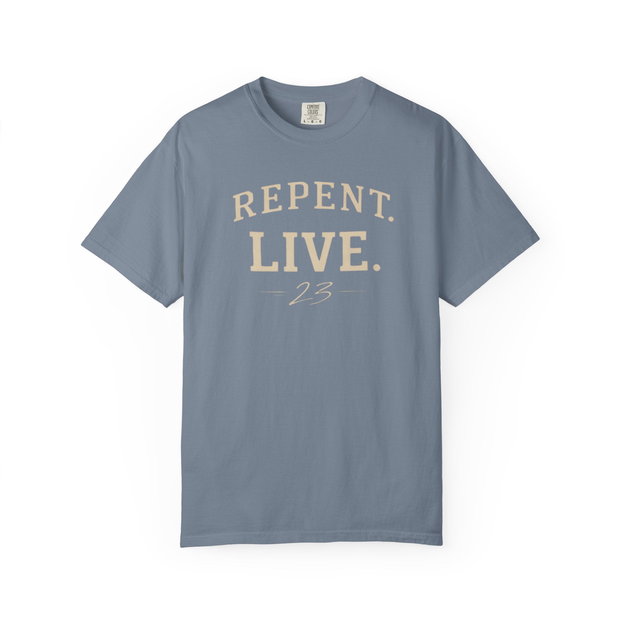 REPENT. LIVE. Faith T-Shirt — Bold Minimal Christian Tee