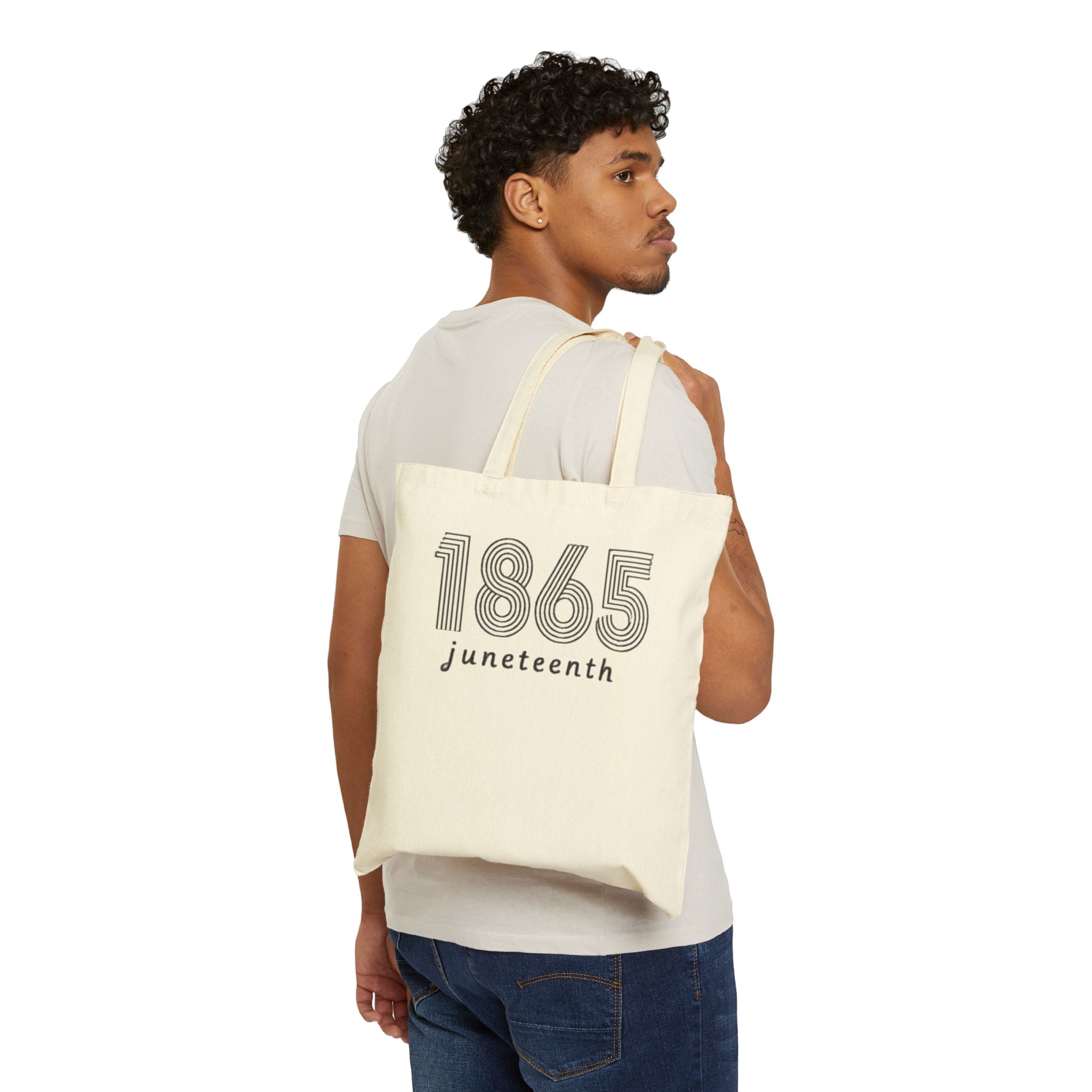 Juneteenth 1865 Canvas Tote Bag — Minimalist Commemorative Cotton Shopper