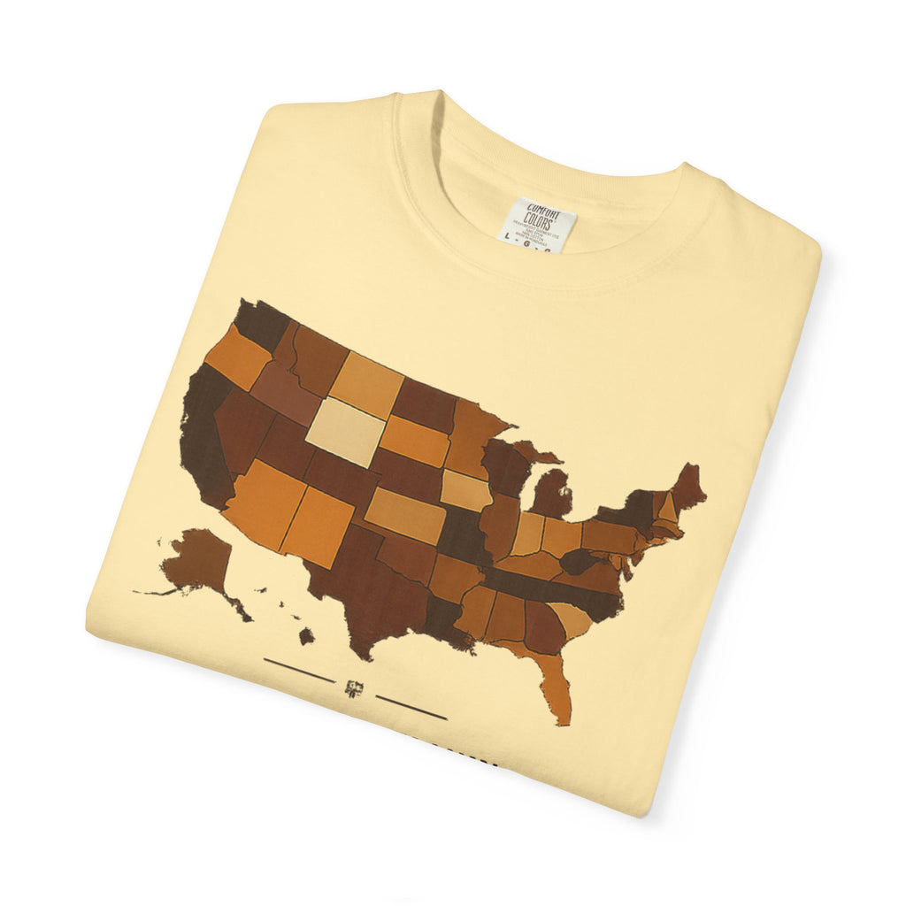 United in Melanin T-Shirt — Brown Shades USA Map Pride Tee