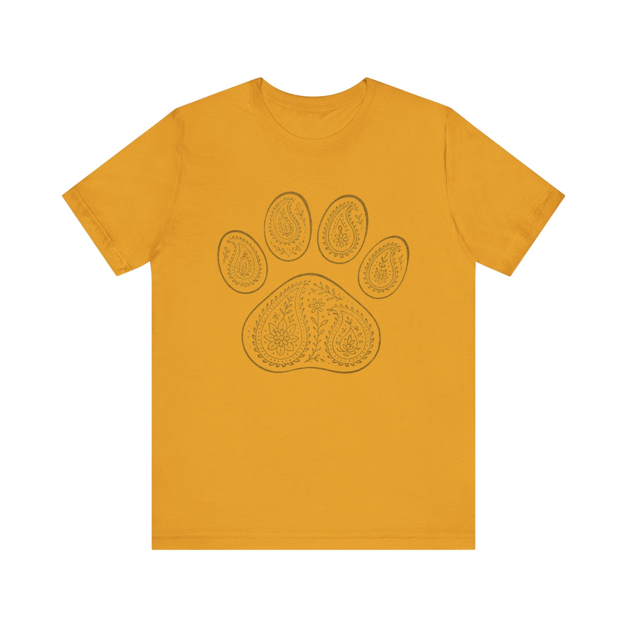 Gold Paisley Paw Print Tee