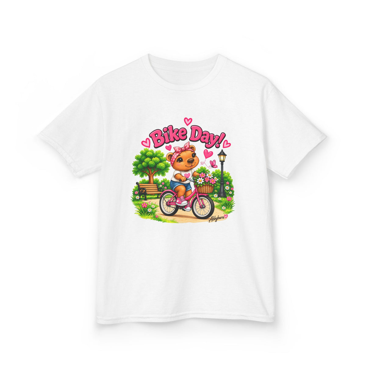 Abbybara™ Bike Day Kids T-Shirt | Cute Bicycle Shirt for Girls