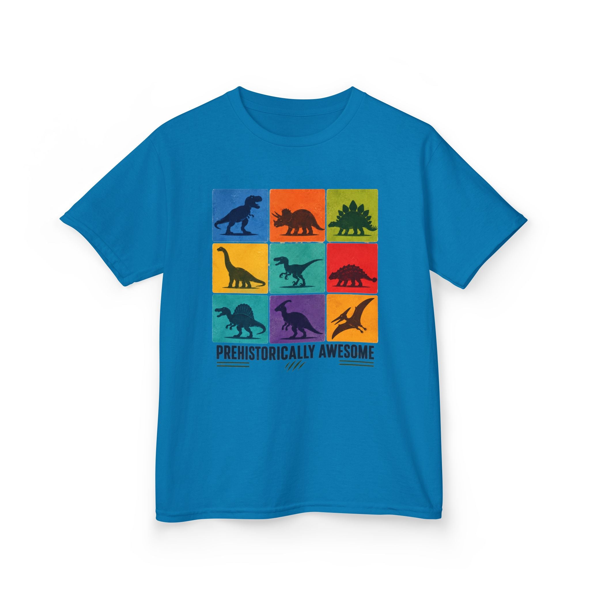 Kids- Prehistorically Awesome™ Dinosaur T-Shirt – Colorful Dino