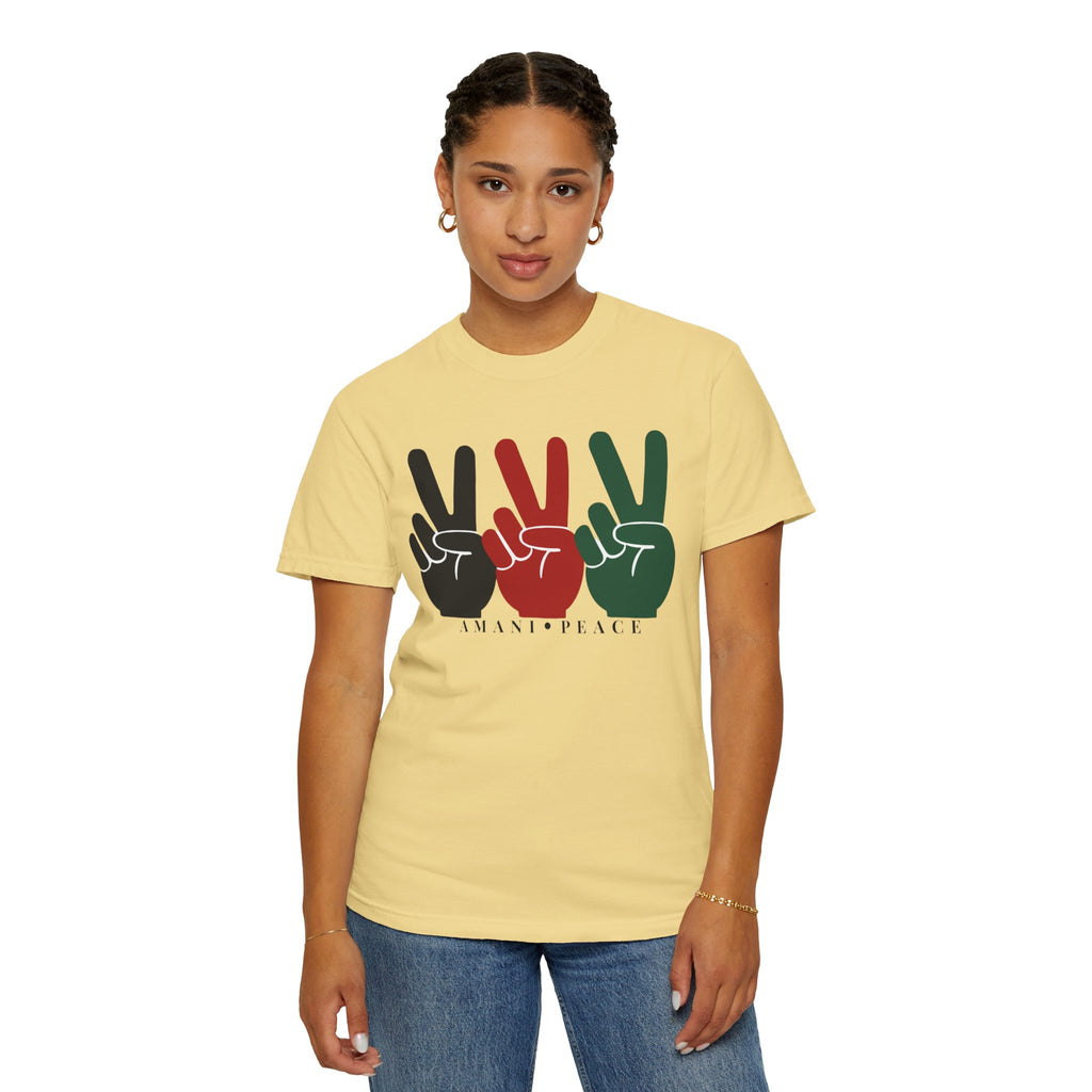Peace Sign Trio T-Shirt — Black Red Green Retro Vibes