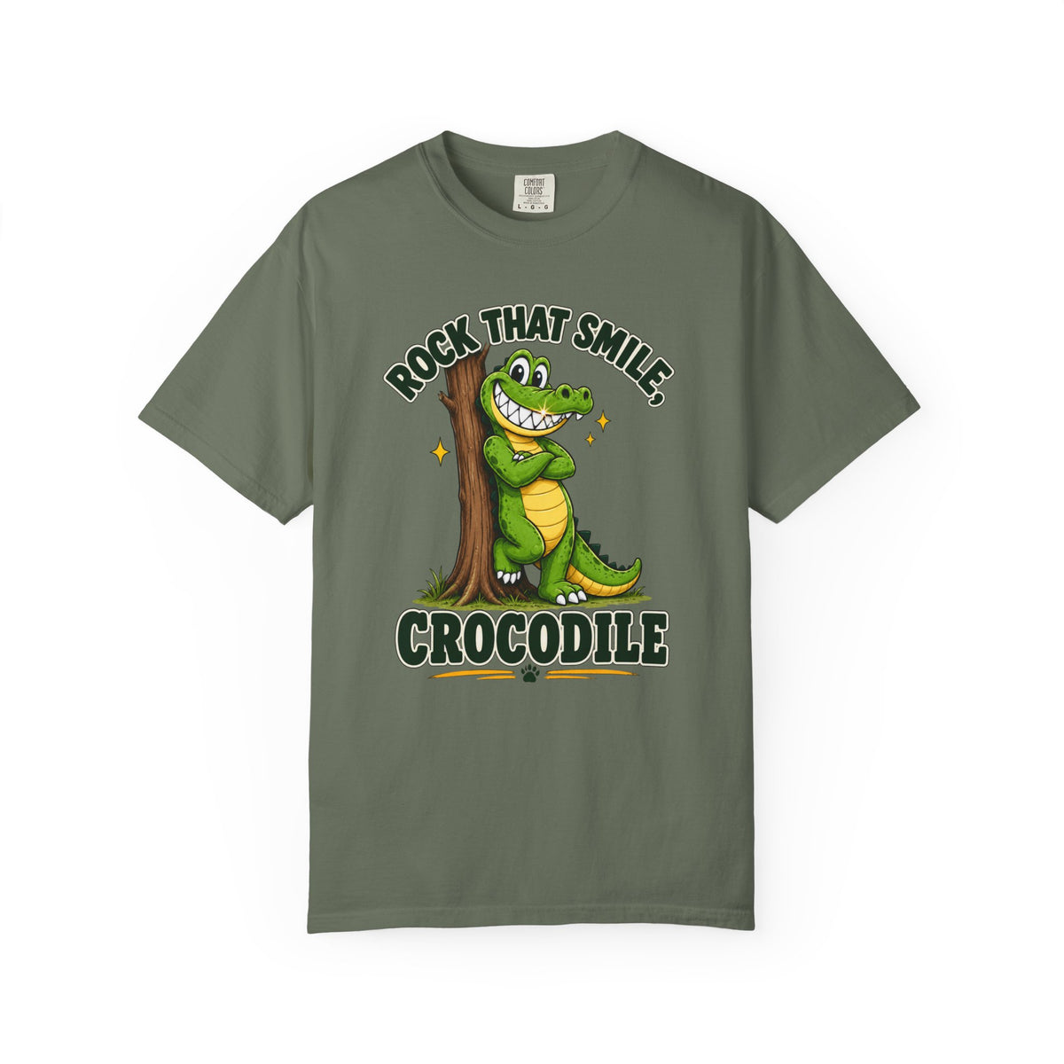 Rock That Smile Crocodile Adult Tee – Fun Graphic Crocodile Shirt