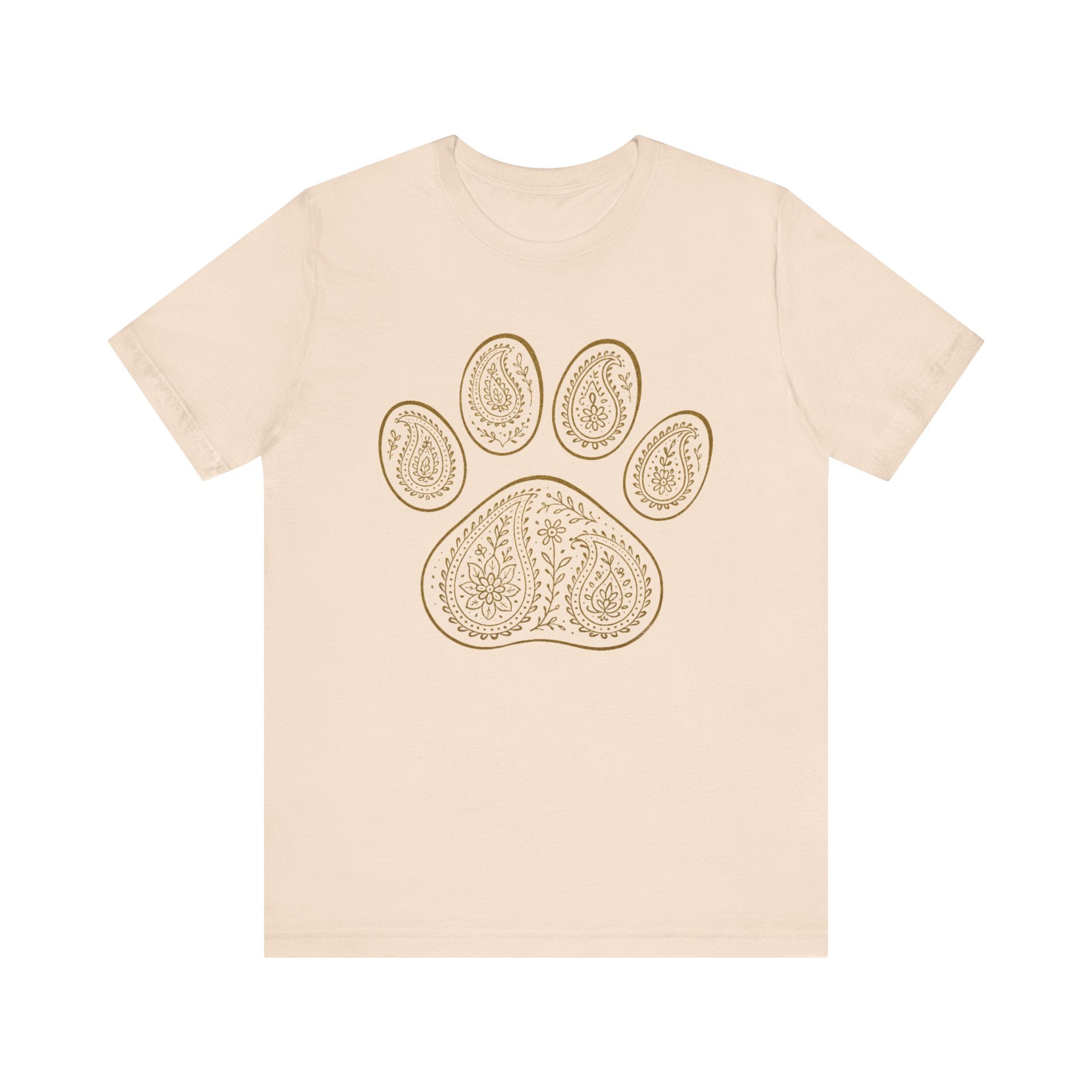 Gold Paisley Paw Print Tee