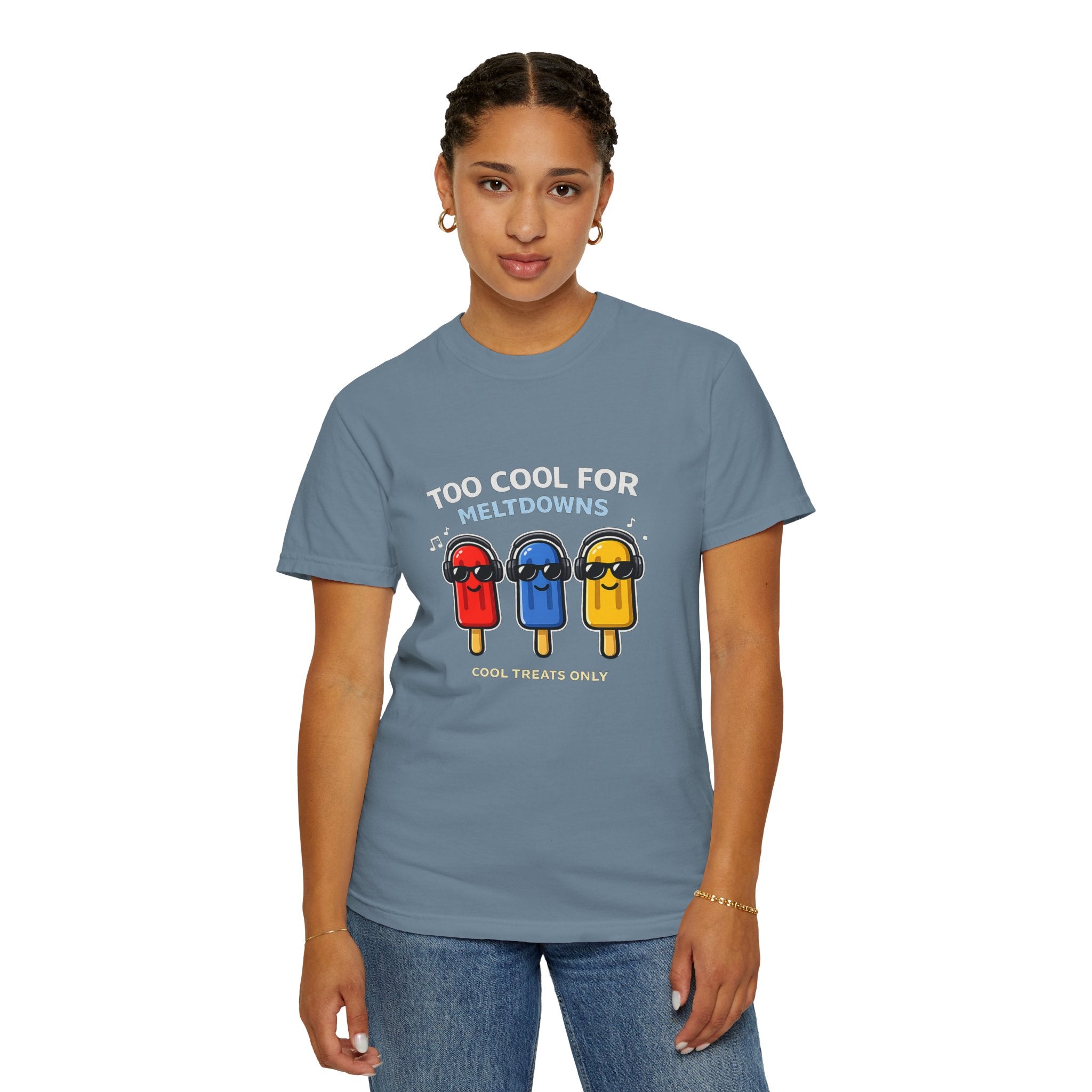 3 Cool Popsicles Graphic T-Shirt — "Too Cool for Meltdowns" Summer Tee