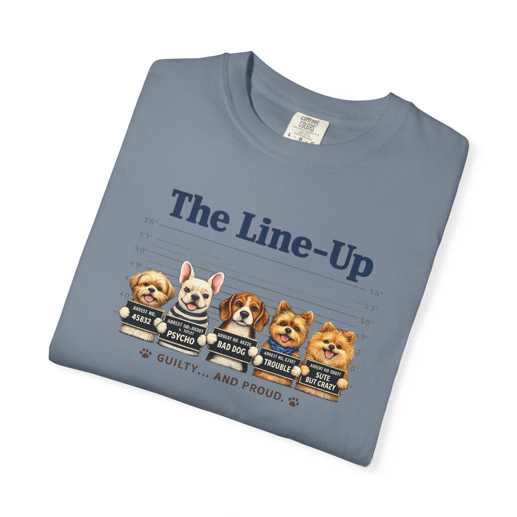 The Line-Up Cute Dog Mugshot T-Shirt — "Guilty and Adorable"