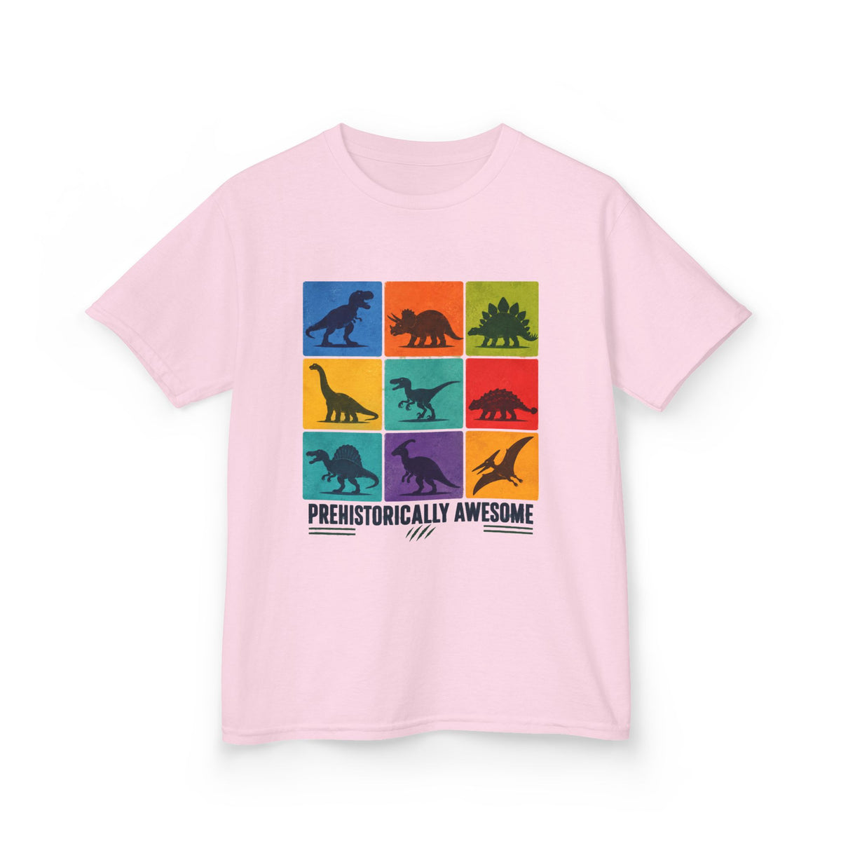 Kids- Prehistorically Awesome™ Dinosaur T-Shirt – Colorful Dino