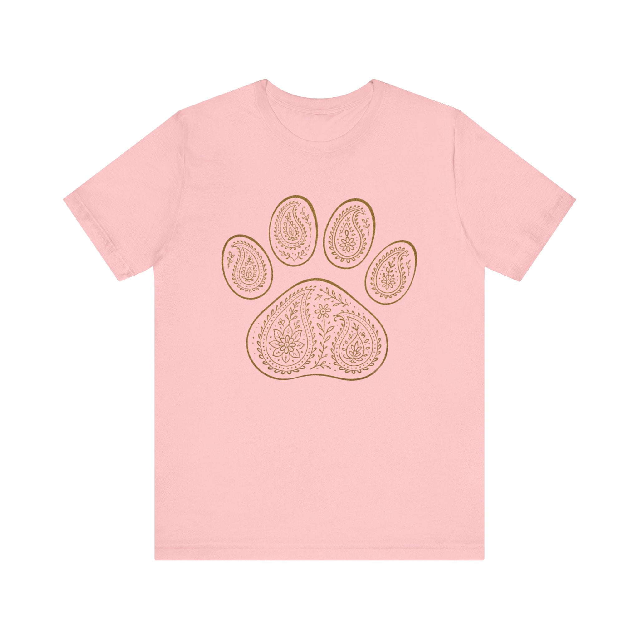 Gold Paisley Paw Print Tee