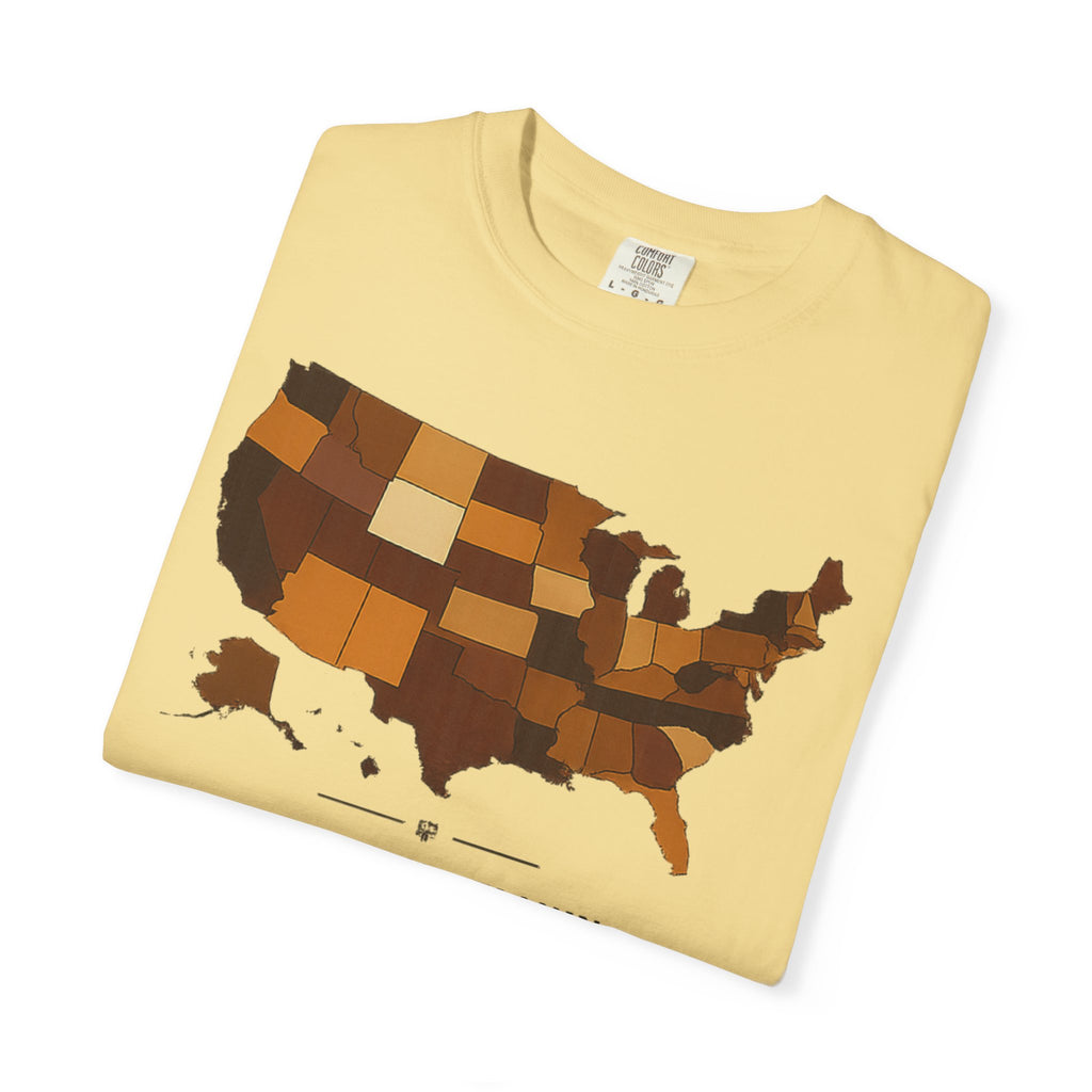 United in Melanin T-Shirt — Brown Shades USA Map Pride Tee
