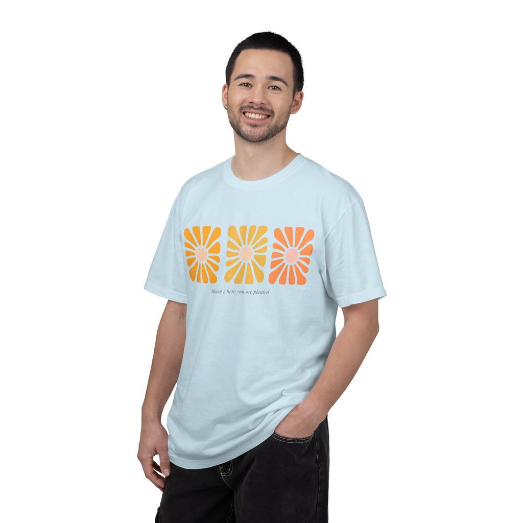 Retro 3-Daisy Graphic T-Shirt — "Bloom in the Present"
