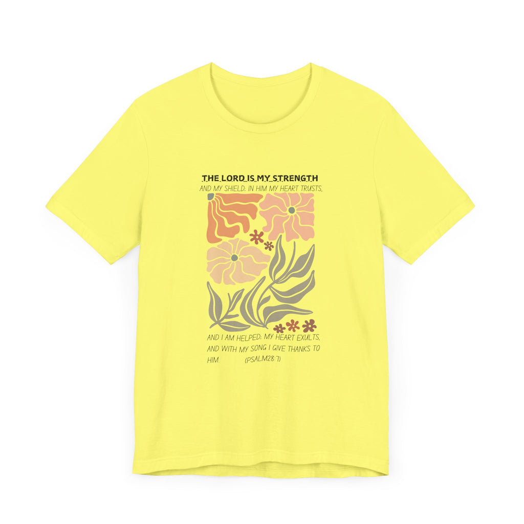 Boho Retro Flower T-shirt with Psalm 28:7 Tee