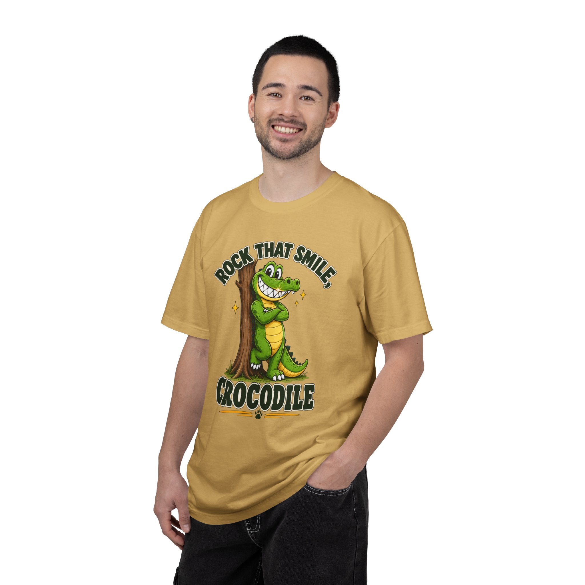 Rock That Smile Crocodile Adult Tee – Fun Graphic Crocodile Shirt