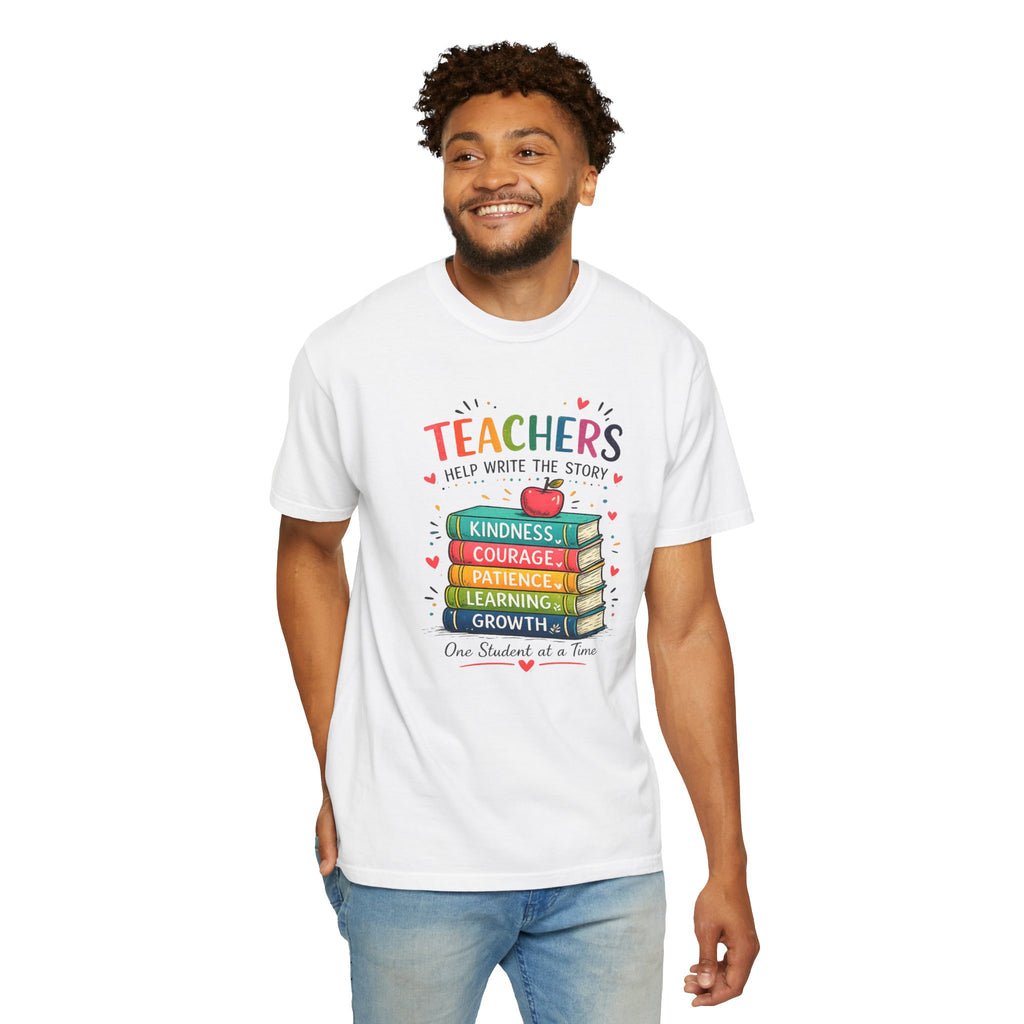 Teachers Help Write the Story Personalized Teacher T-Shirt™ | Custom Name Back | Premium Teacher Gift