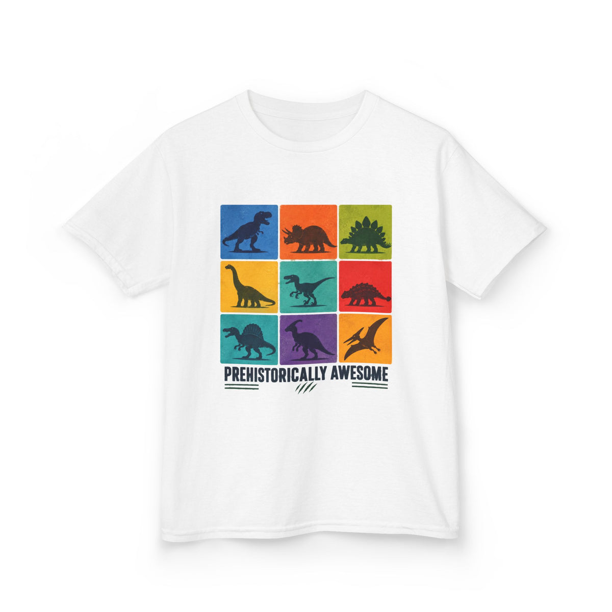 Kids- Prehistorically Awesome™ Dinosaur T-Shirt – Colorful Dino