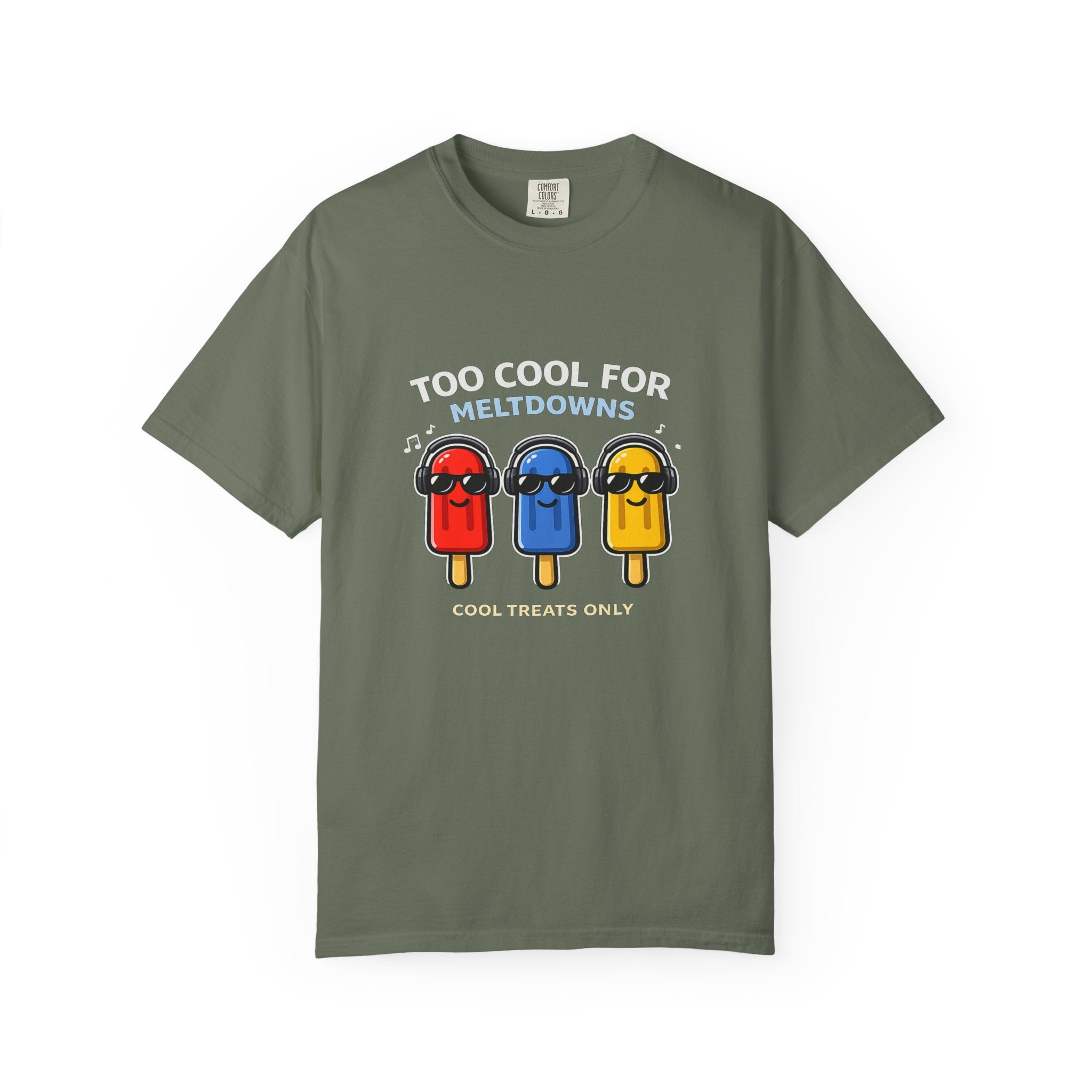 3 Cool Popsicles Graphic T-Shirt — "Too Cool for Meltdowns" Summer Tee