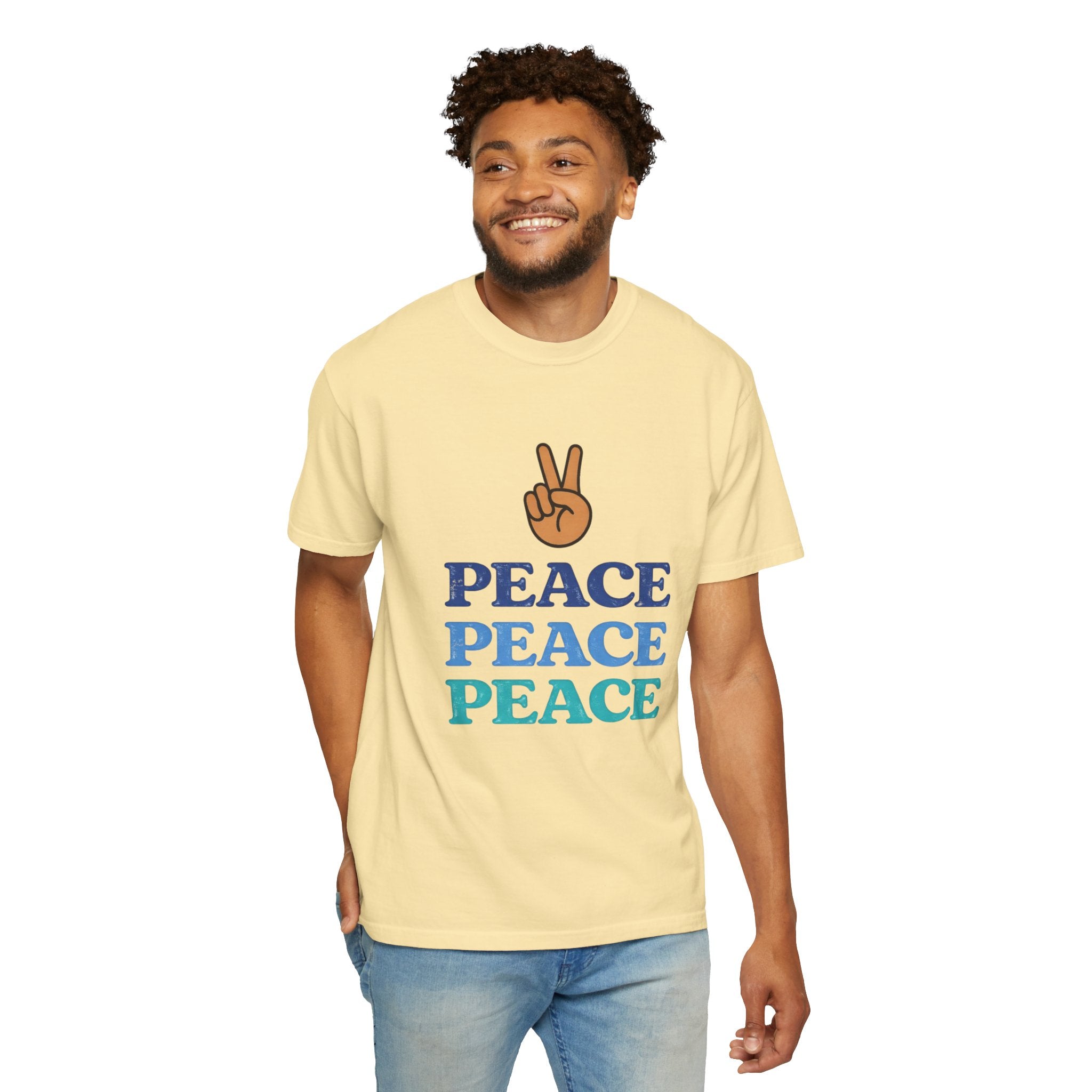 Peace Peace Peace T-Shirt — Retro Peace Sign Graphic Tee