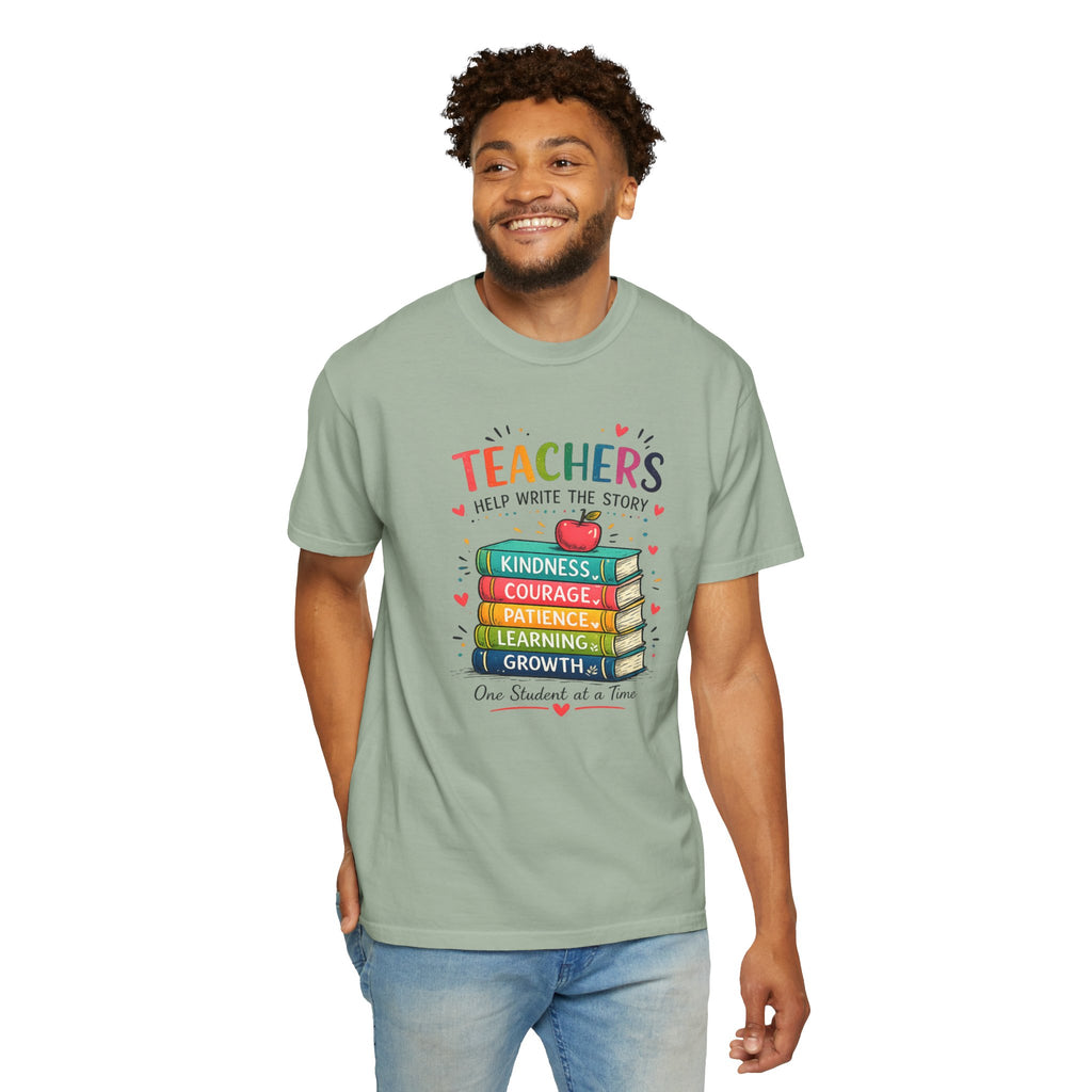 Teachers Help Write the Story Personalized Teacher T-Shirt™ | Custom Name Back | Premium Teacher Gift