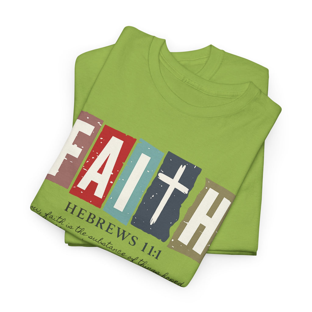 Funky Christian Tee - Colorful FAITH Design - Hebrews 11:1