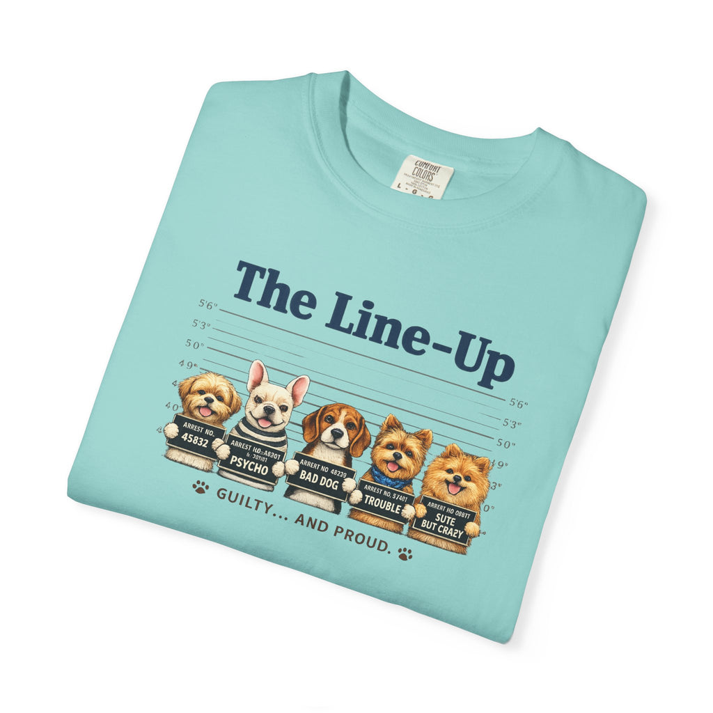 The Line-Up Cute Dog Mugshot T-Shirt — "Guilty and Adorable"