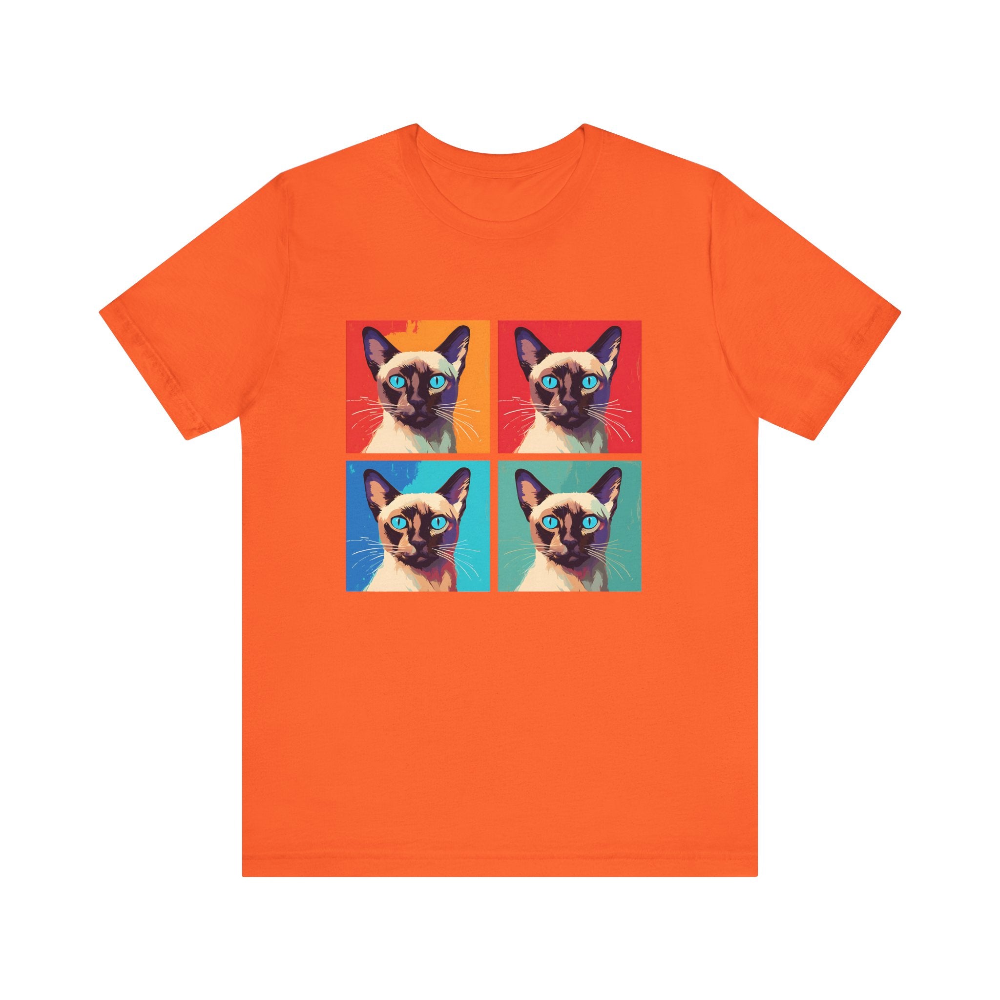 Colorful Siamese Cat Tee, Fun Graphic T-Shirt, Cat Lover Gift, Pop Art Style, Unique Animal Shirt, Casual Wear, Birthday Present