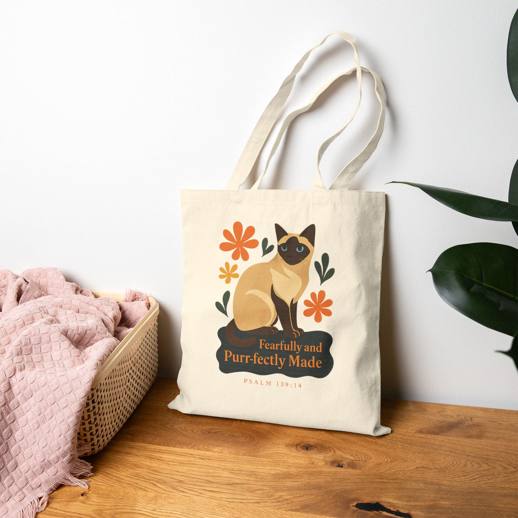 Fearfully and Purr-fectly Made™ Tote with Siamese Cat