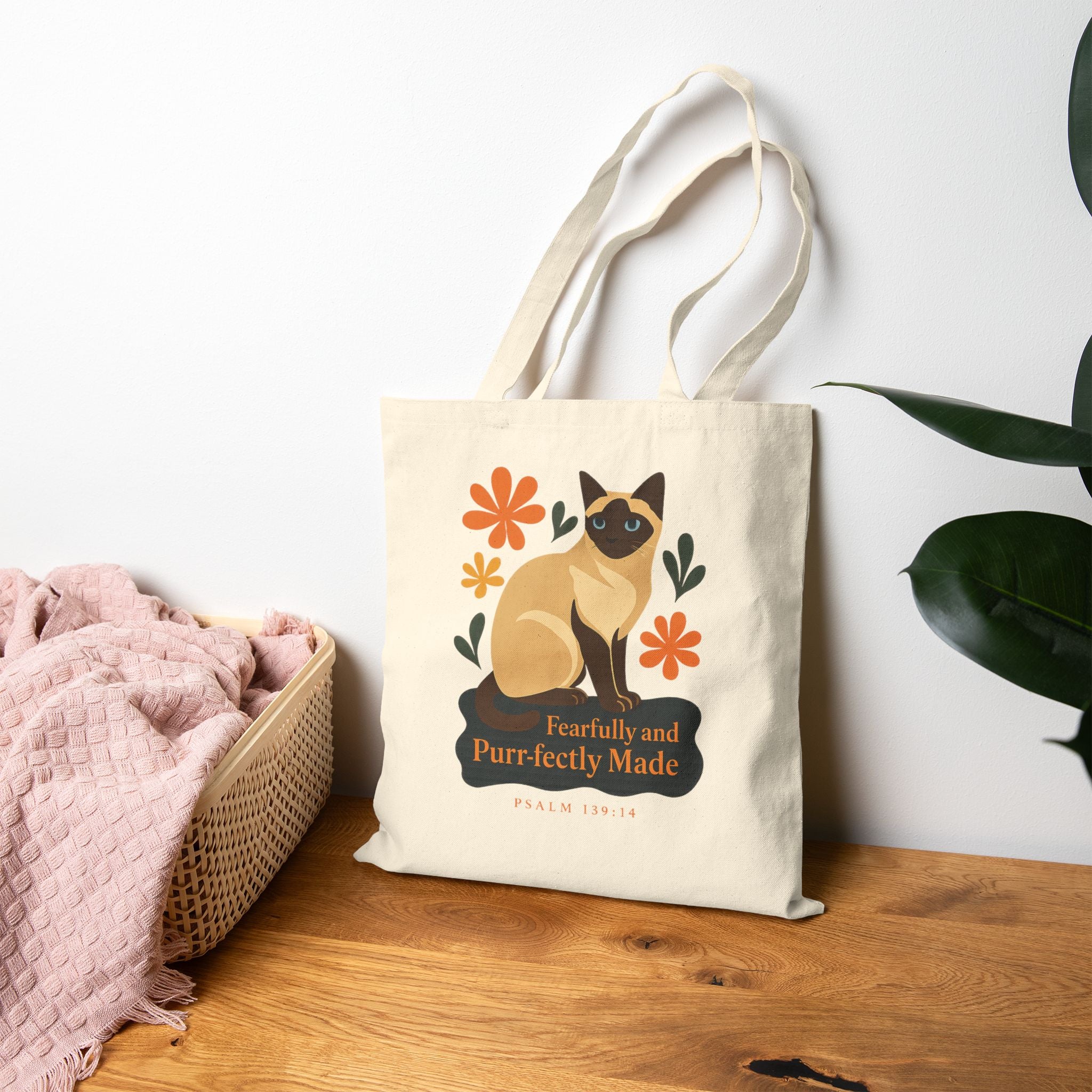 Fearfully and Purr-fectly Made™ Tote with Siamese Cat