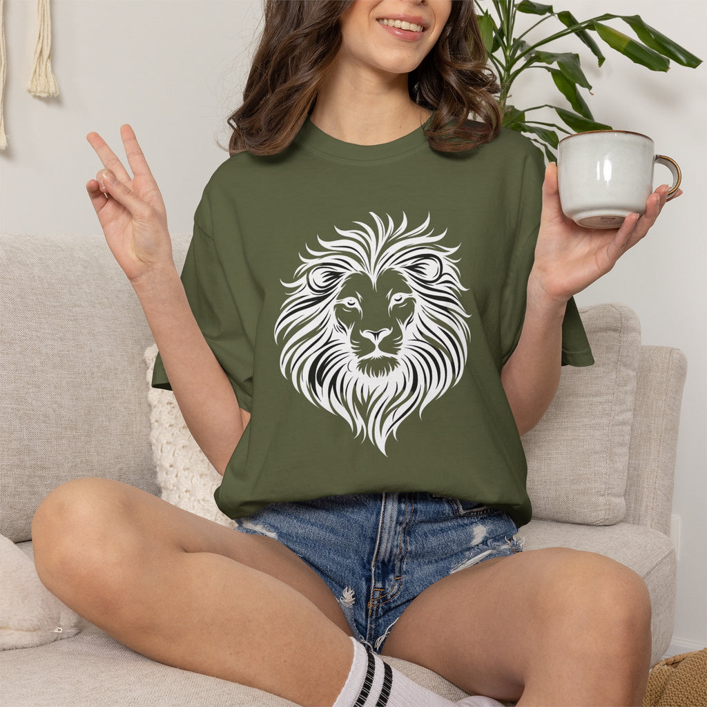 Lion Face Tee— Bold Tribal Mane Design