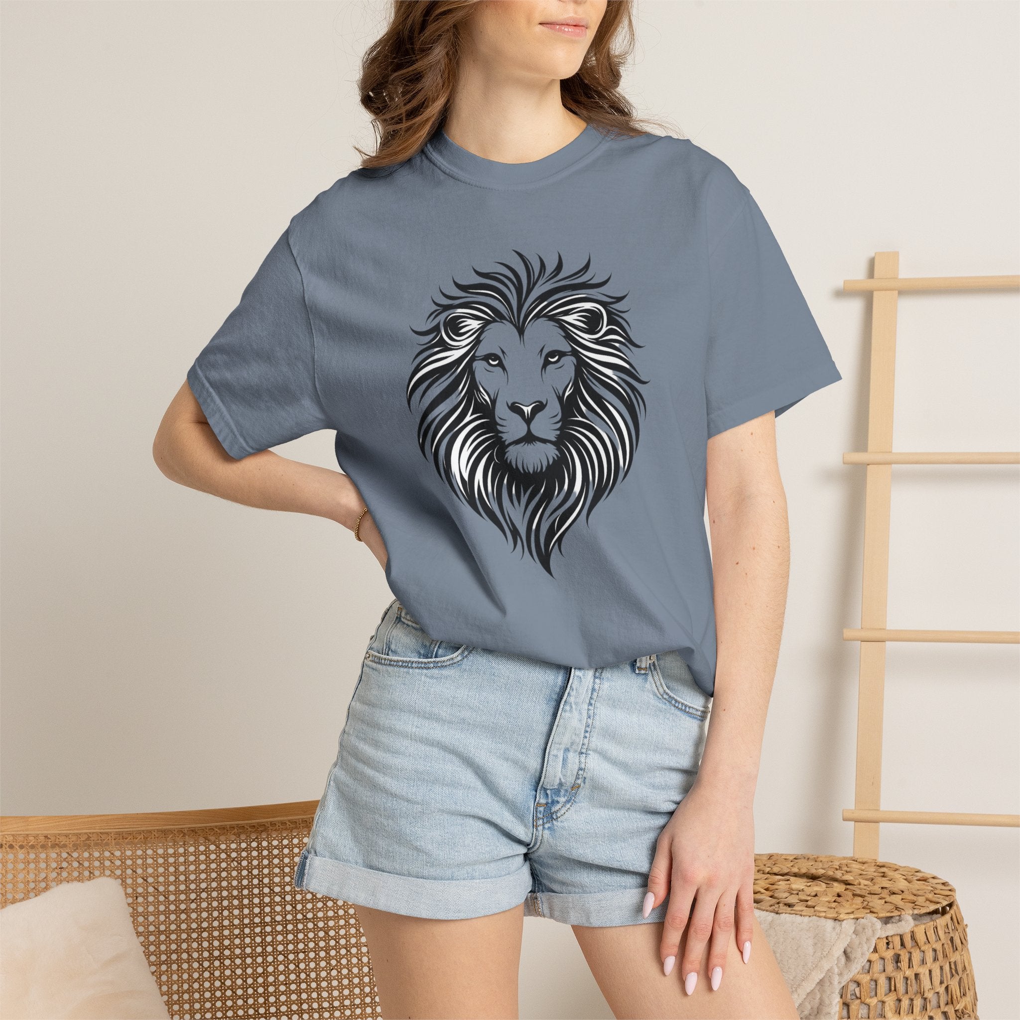 Lion Head Graphic T-Shirt — Bold Tribal Mane Tee for Men & Women
