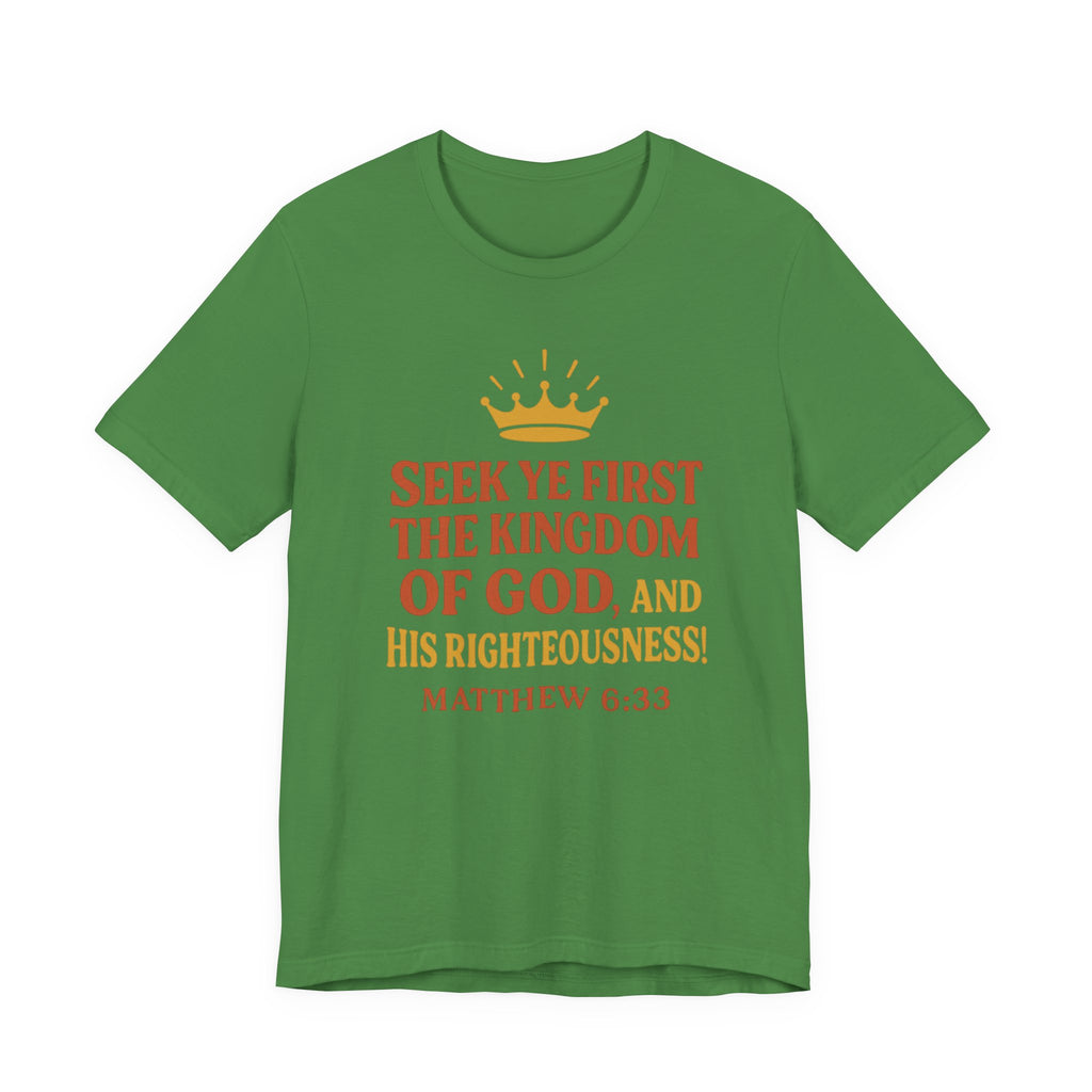Unisex Tee Retro Style Matthew 6:33 Crown King of All Kings Scripture Shirt