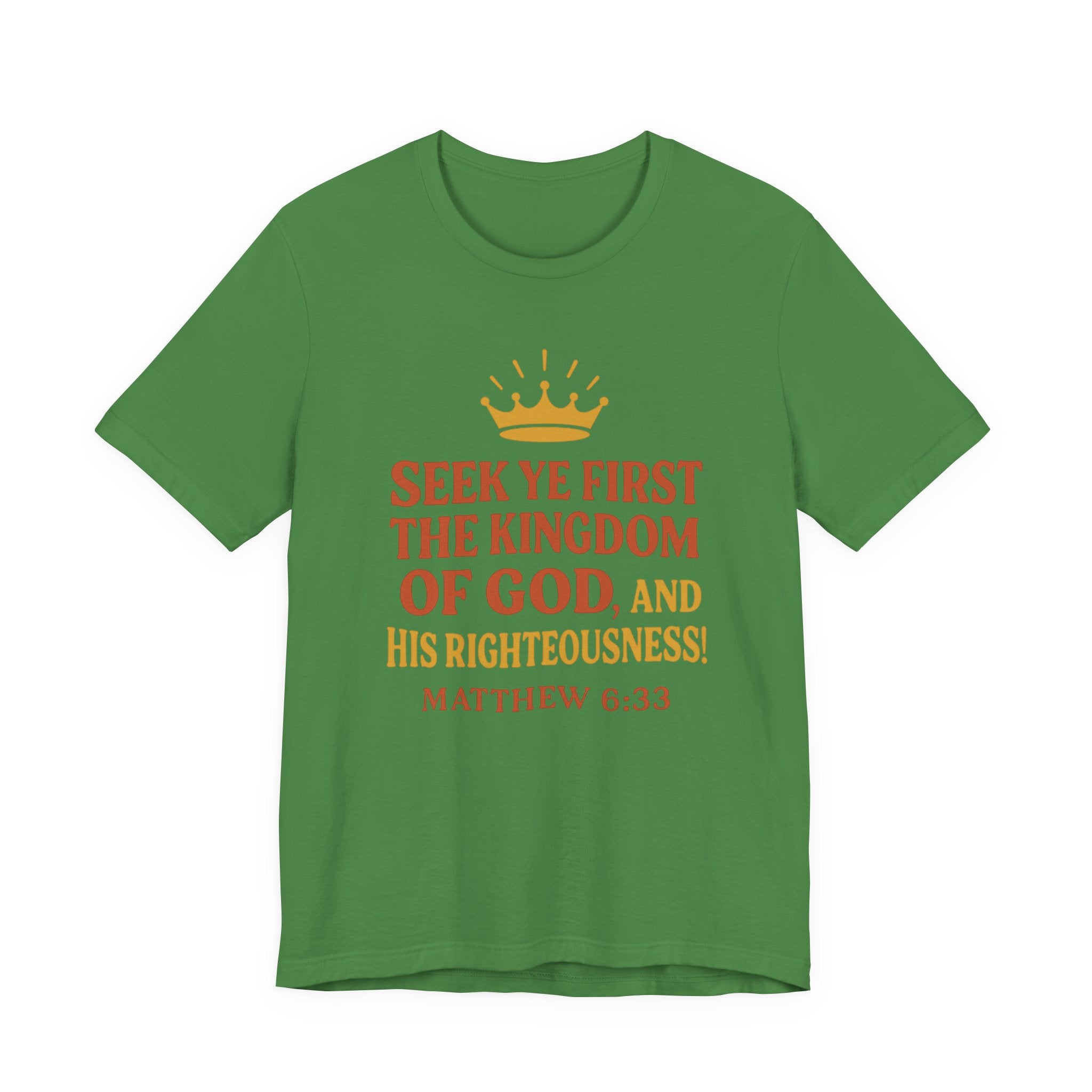 Unisex Tee Retro Style Matthew 6:33 Crown King of All Kings Scripture Shirt