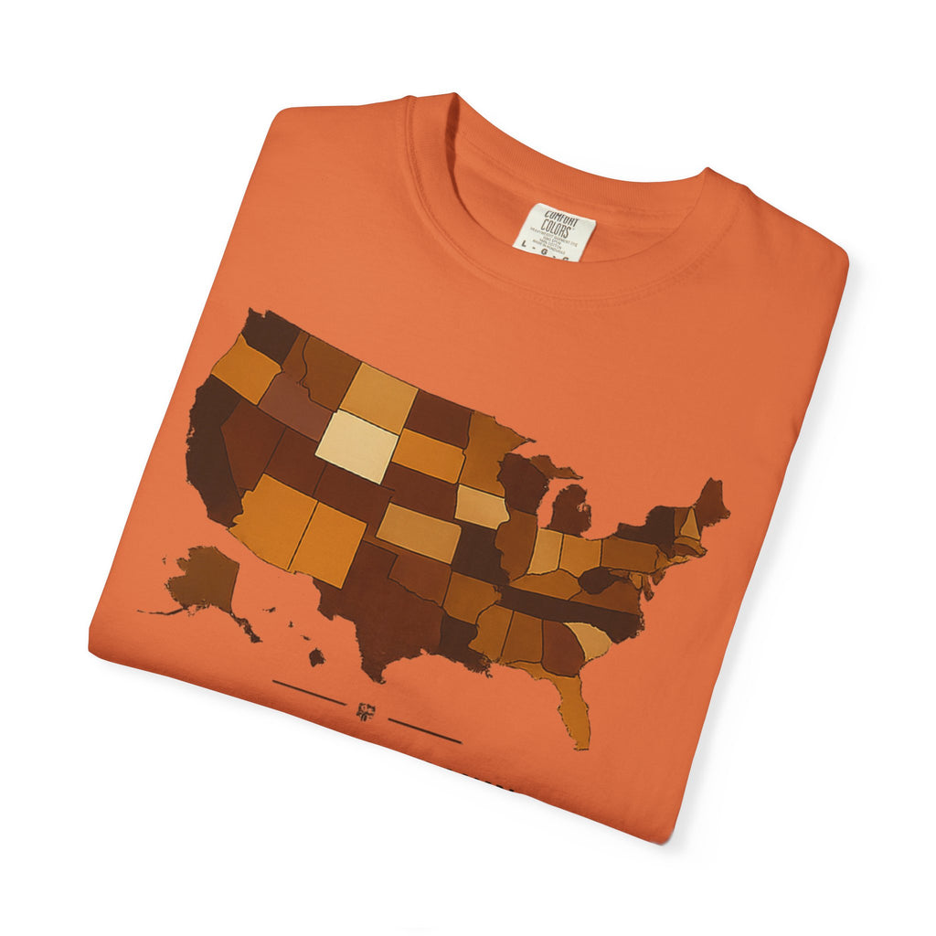 United in Melanin T-Shirt — Brown Shades USA Map Pride Tee