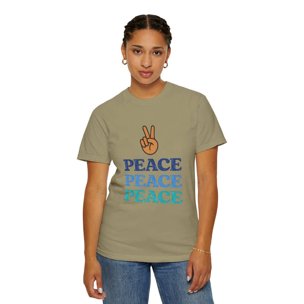 Peace Peace Peace T-Shirt — Retro Peace Sign Graphic Tee