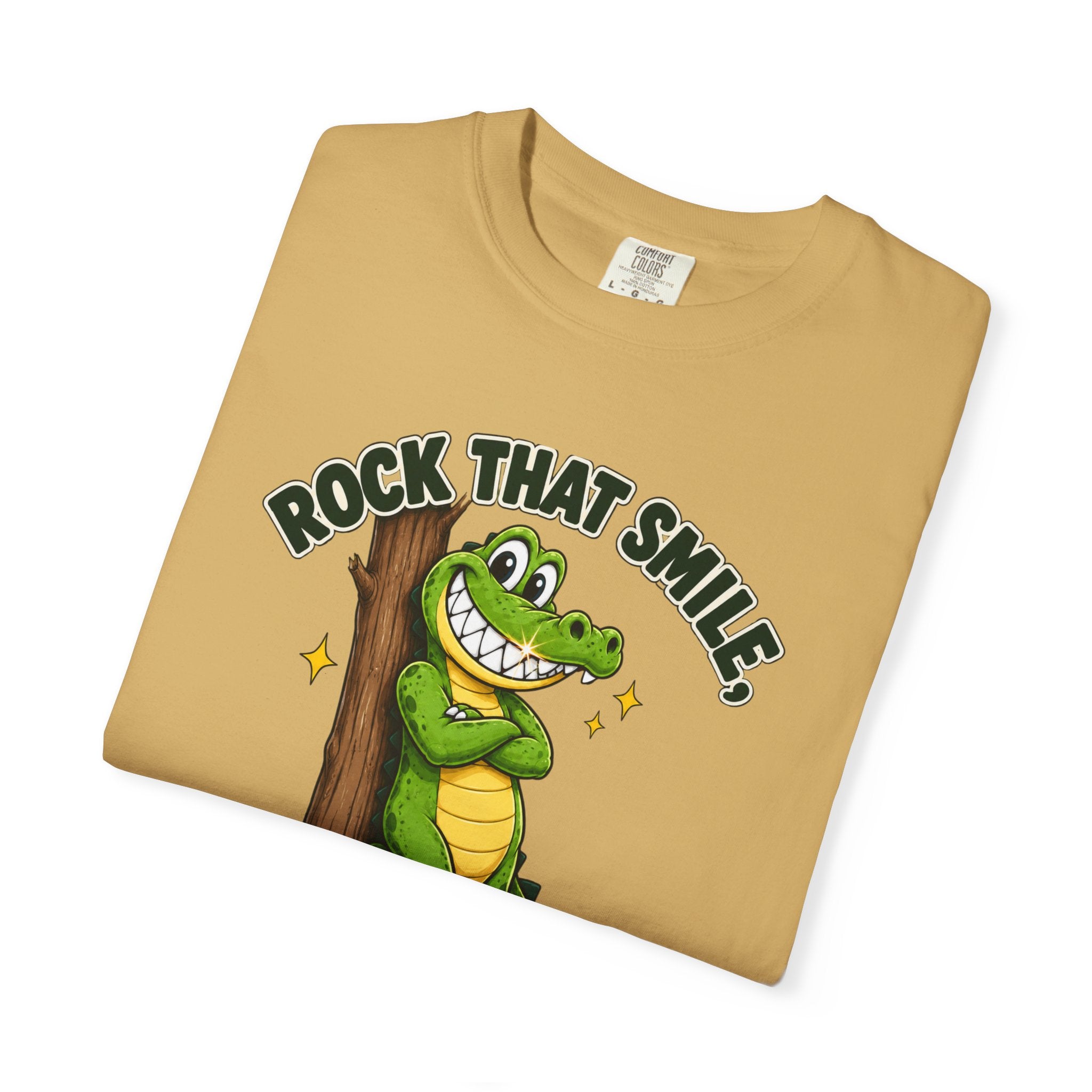 Rock That Smile Crocodile Adult Tee – Fun Graphic Crocodile Shirt