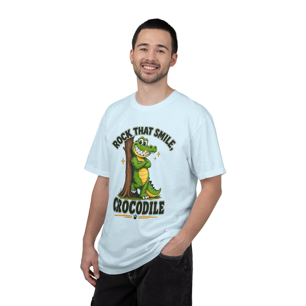 Rock That Smile Crocodile Adult Tee – Fun Graphic Crocodile Shirt