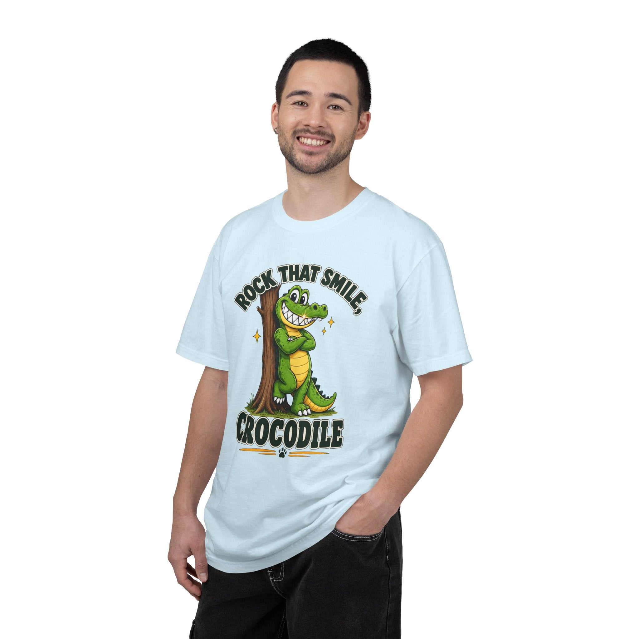 Rock That Smile Crocodile Adult Tee – Fun Graphic Crocodile Shirt