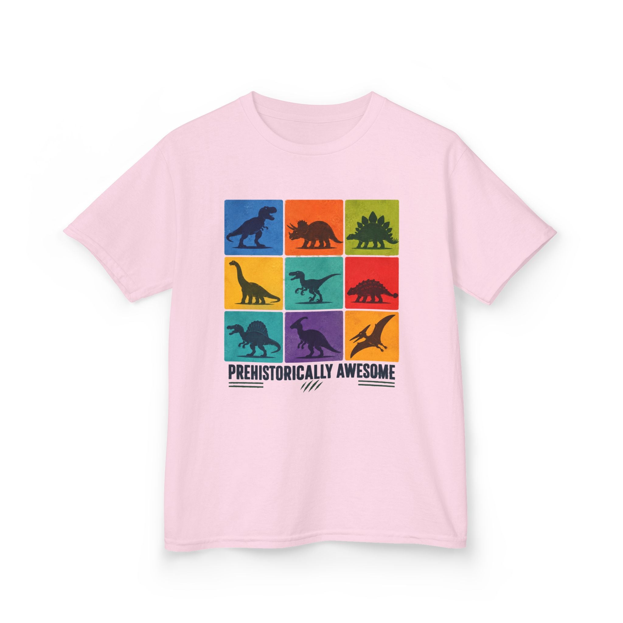 Kids- Prehistorically Awesome™ Dinosaur T-Shirt – Colorful Dino