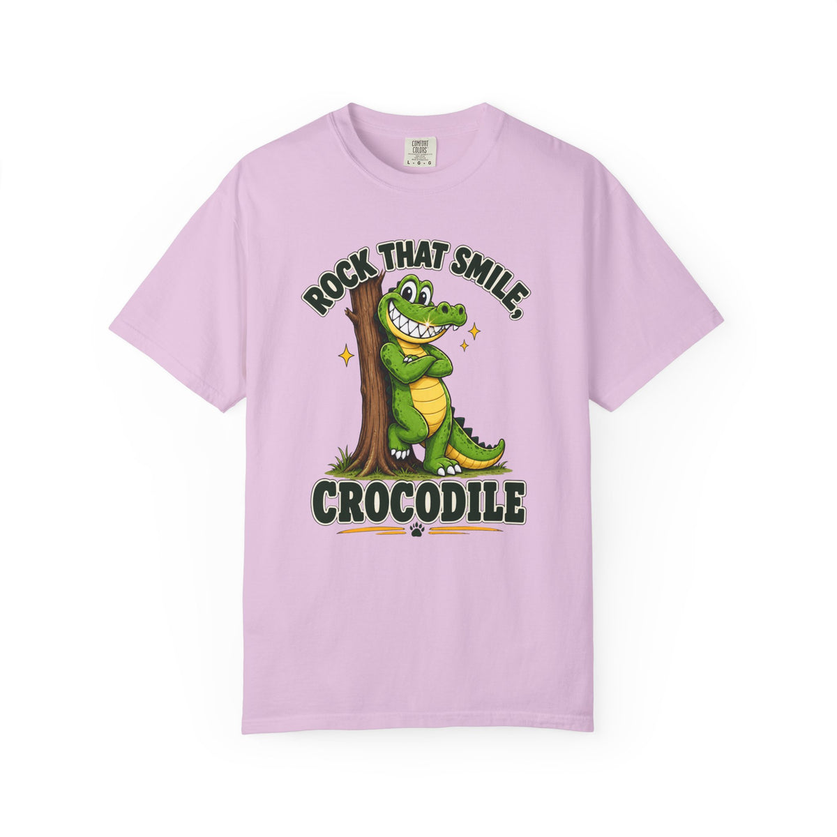 Rock That Smile Crocodile Adult Tee – Fun Graphic Crocodile Shirt