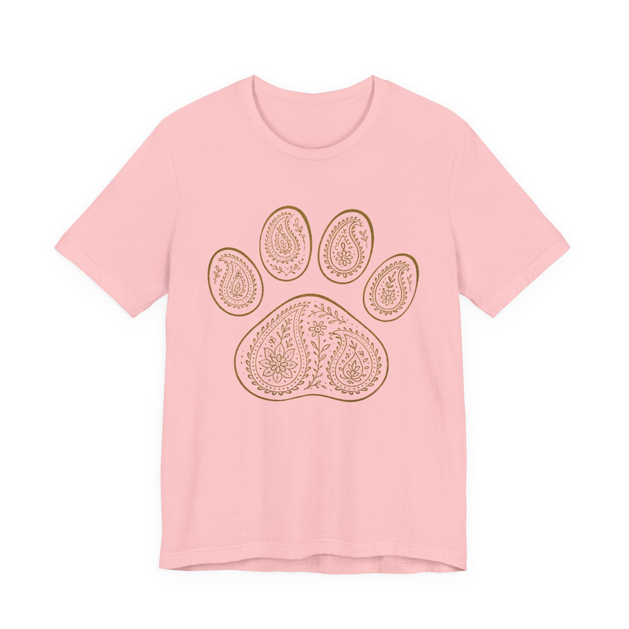 Gold Paisley Paw Print Tee