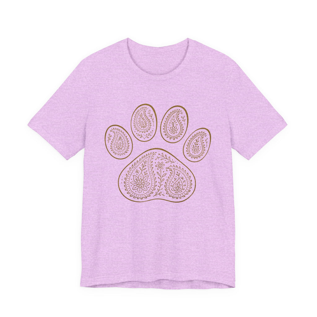 Gold Paisley Paw Print Tee