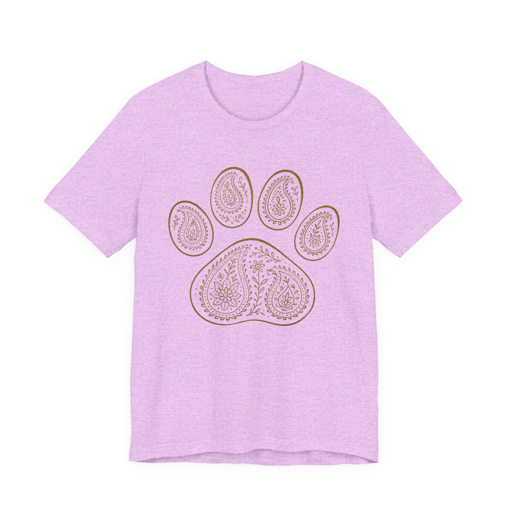 Gold Paisley Paw Print Tee