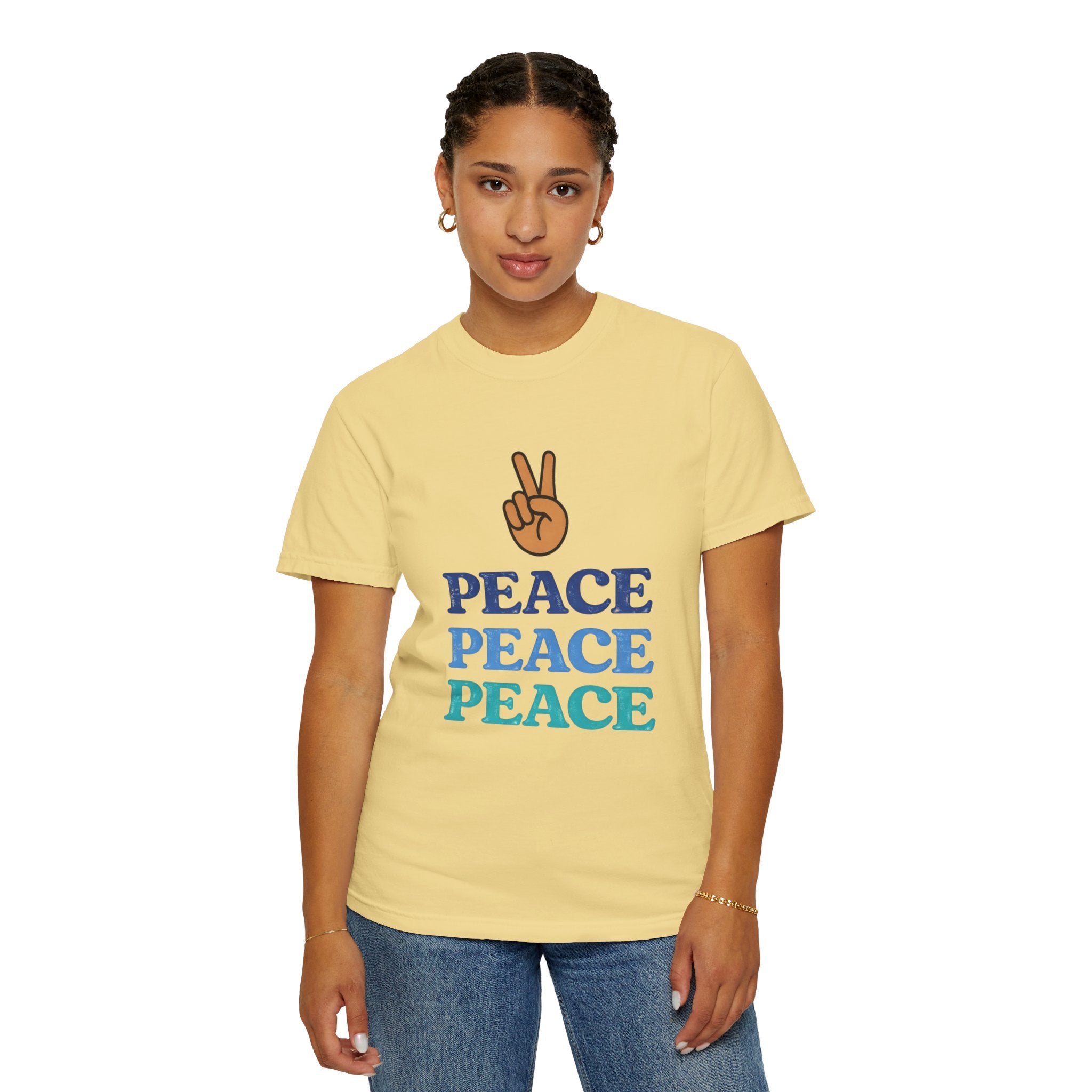 Peace Peace Peace T-Shirt — Retro Peace Sign Graphic Tee